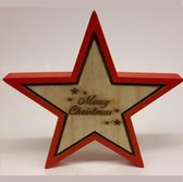 Houten kerst ster Merry Christmas van Goldbach