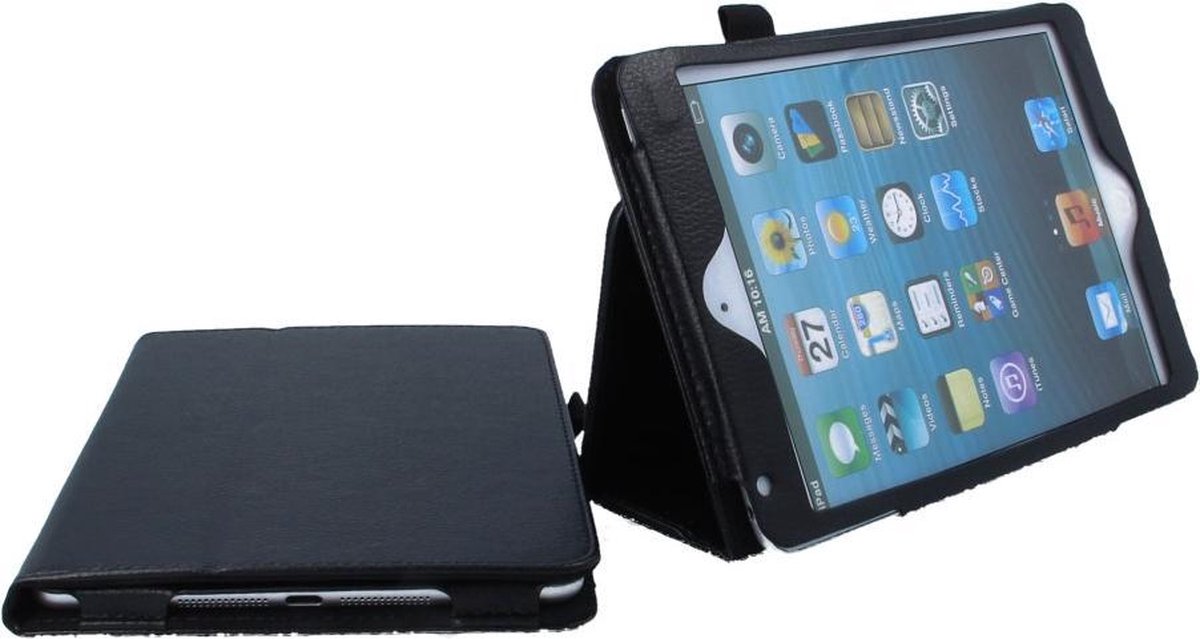 Apple iPad mini 4 Leather Stand Case Zwart Black