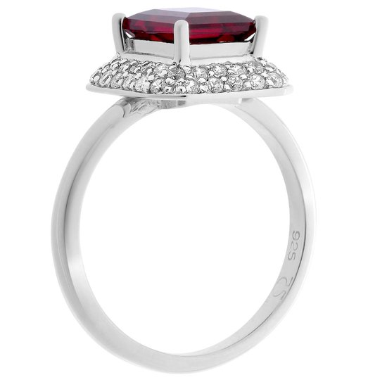 Orphelia ZR-7237 / RU / 56 Bague Argent Carré Rubis Zirconium
