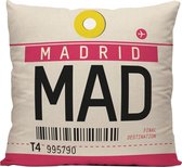 Madrid (Luchthaven MAD, Spanje) - Sierkussen - 40 x 40 cm - Reizen / Vakantie - Reisliefhebbers - Voor op de bank/bed