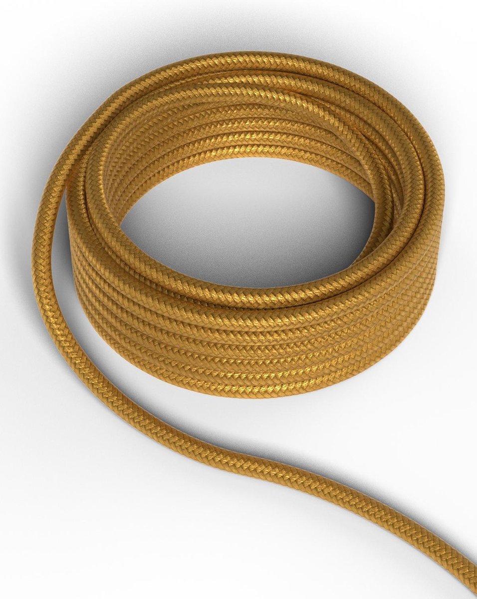 Textielsnoer 2C goud 1.5 meter