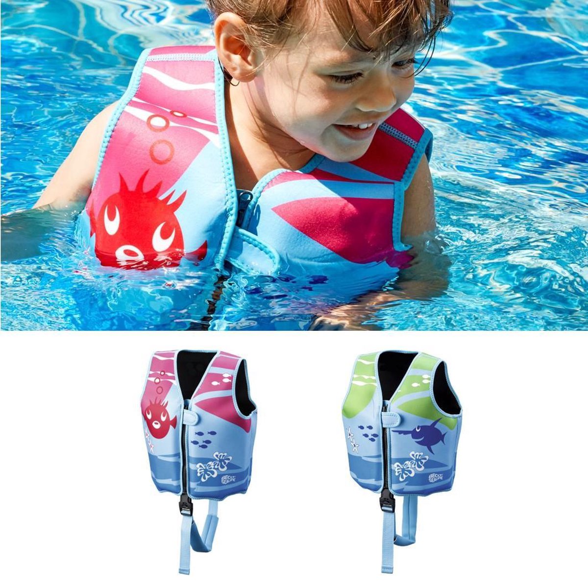 BECO - SEALIFE® Zwemvest kind - Drijfvest voor kinderen van 18 - 30 kg - Blauw/Groen — afbeelding 7