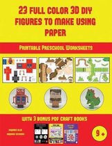 Printable Preschool Worksheets (23 Full Color 3D Figures to Make Using Paper)