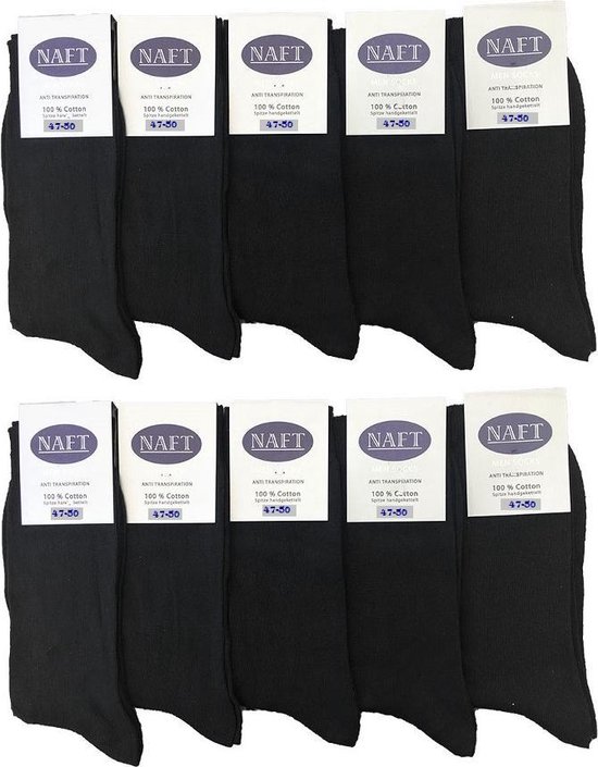 zwarte 100% katoenen sokken Multipack Heren Maat 47-50