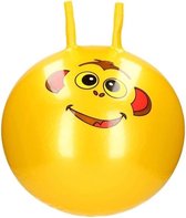 Skippybal met dieren gezicht geel 46 cm