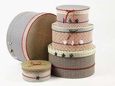 Boîtes à chapeaux rondes, plus grand diam : 35,5 cm, 5 assorties