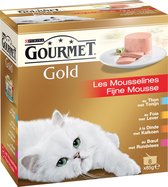 Gourmet Gold - Fijne Mousse Multi pack (Blauw) - kattenvoer - 8x85 g ( 6 dozen )
