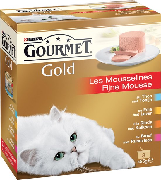 Doorlaatbaarheid Authenticatie domein Gourmet Gold Fijne Mousse - Zalm & Kip - Kattenvoer - 8 x (8 x 85) g |  bol.com
