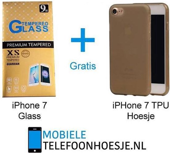 iPhone 7 Screenprotector + Gratis TPU Hoesje Grijs