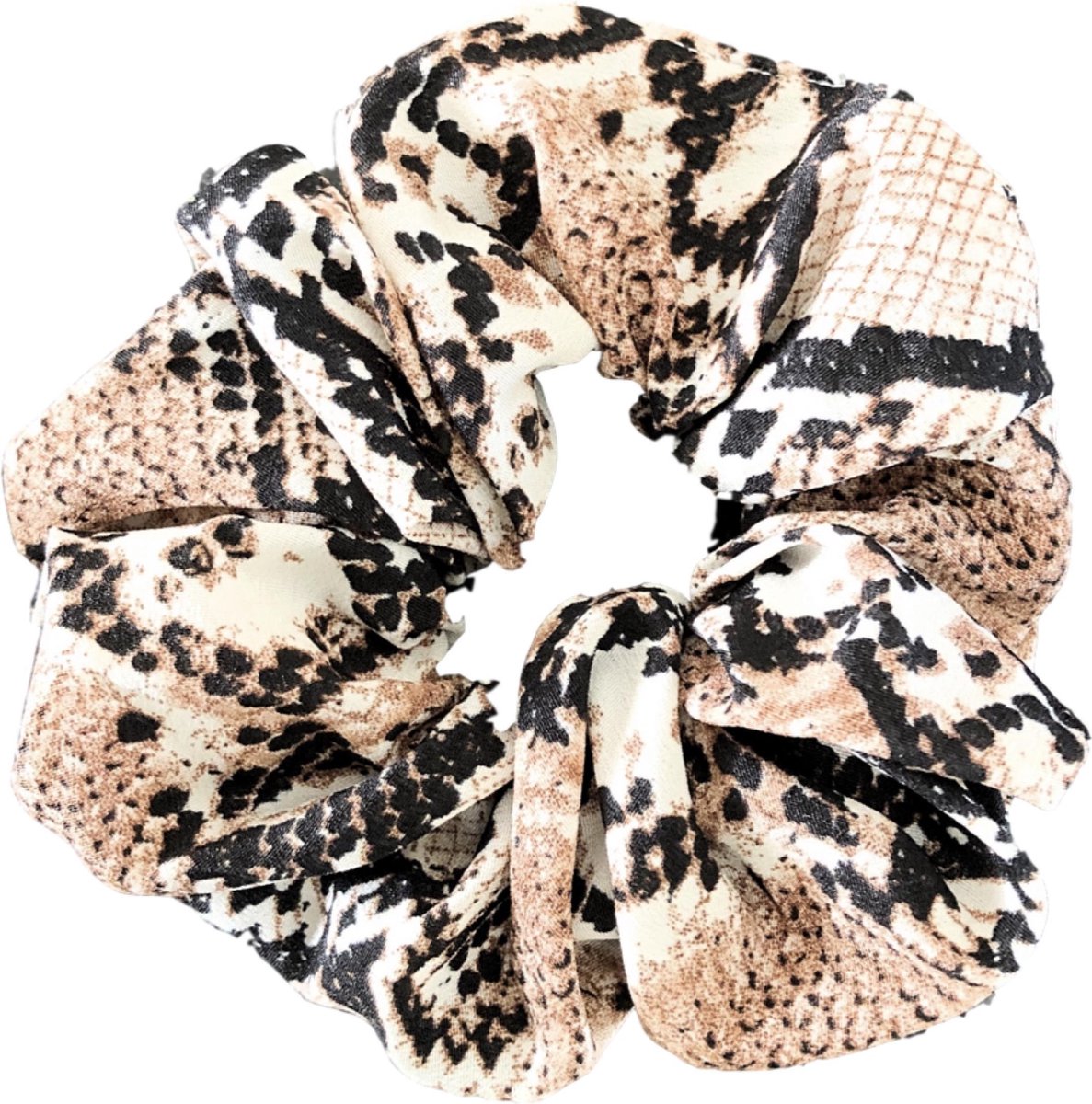 Scrunchie 1 stuk Dierenprint exclusief Extra Vol en Luxe - haarelastiek haarwokkel scrunchies - Scrunchie slangenprint - Kraagjeskopen.nl
