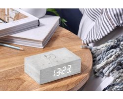 Gingko Flip Click Clock Alarmklok - Beuken/LED Wit