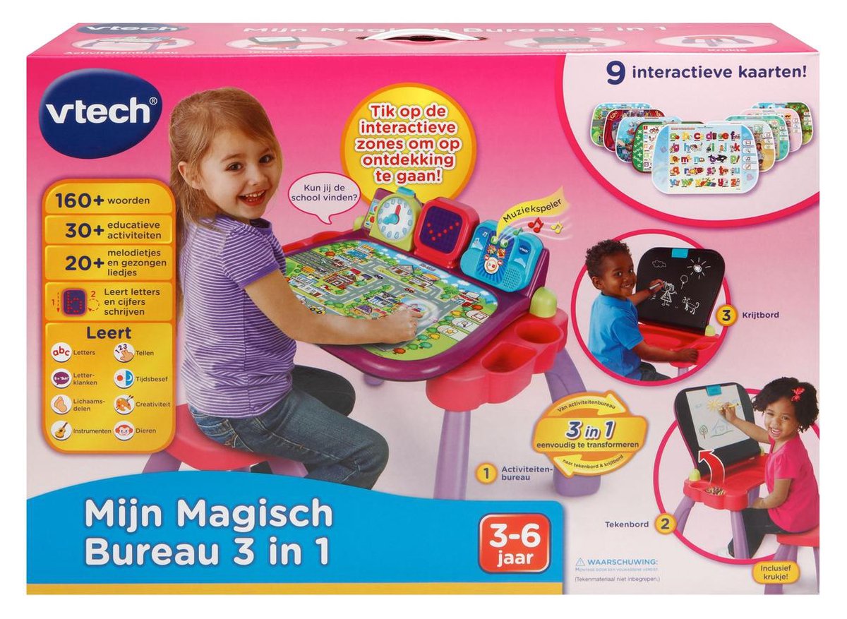 VTech Preschool Mijn Magisch Bureau 3 in 1 Roze - Activity-Center | bol.com
