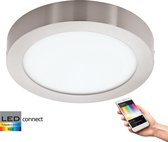 EGLO Connect Fueva-C - Wand/Plafondlamp - Wit en gekleurd licht - Ø300 - Nikkel-Mat