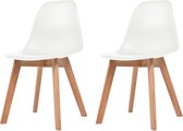 Eetkamerstoelen wit 2 st