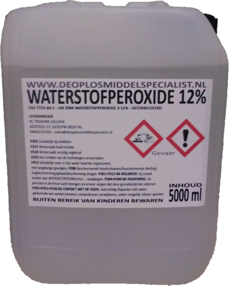 Draai vast Leraren dag regeren 5000ml Waterstofperoxide 12% | bol.com