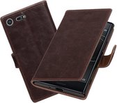 BestCases.nl Sony Xperia XZ Premium Pull-Up booktype hoesje Mocca