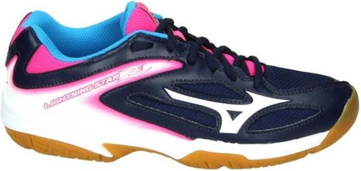 Mizuno Wave Lightning Star Z3 Jr blauw/roze indoor schoenen meisjes | bol