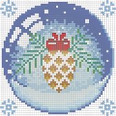 Diamond Painting Denne-appel in een sneeuwbol