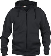Basic hoody full zip zwart 4xl