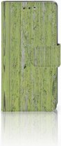 Book Case Hoesje Design Green Wood Geschikt voor Smartphone Hoesje Sony Xperia X Compact