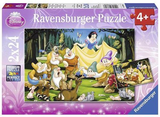 Ravensburger Disney Princess Sneeuwwitje/dwergen - Twee puzzels van 24  stukjes | bol.com