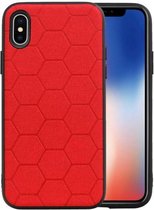 Rood Hexagon Hard Case voor iPhone X / iPhone XS