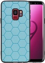 Blauw Hexagon Hard Case voor Samsung Galaxy S9