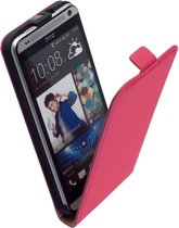 HTC Desire 610 Leder Flip Case hoesje Roze