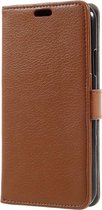 Shop4 - iPhone Xs Hoesje - Wallet Case Grain Bruin