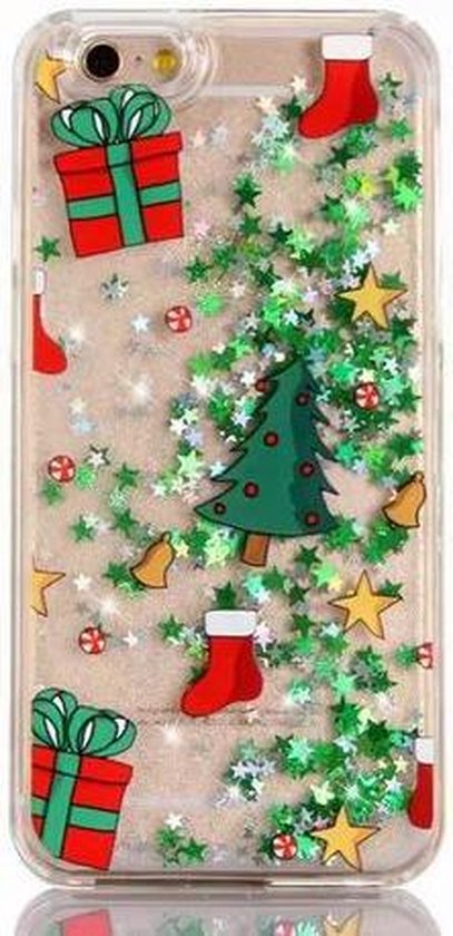 Telefoonhoesje Kerstmis - Bewegende groene glitters in vloeistof - iPhone 6  en 6s | bol.com