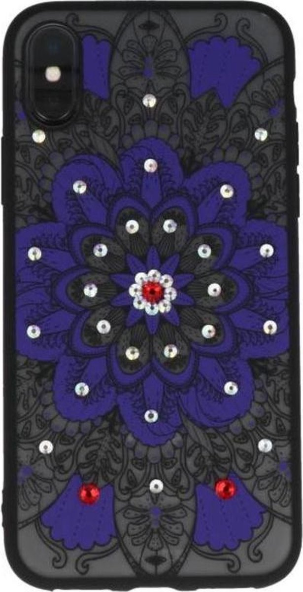 Paars Diamant Mandala Back Cover Hoesje voor iPhone X