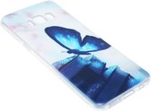 Blauw vlinder hoesje siliconen Geschikt Voor Samsung Galaxy S8