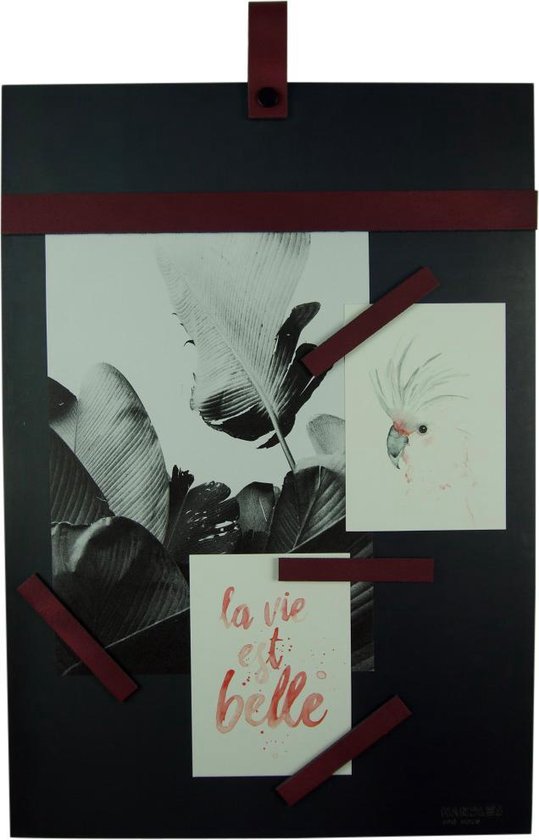 Magneetbord 50x35 Handles and more® BORDO / zwart staal (inclusief 6