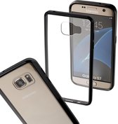 MP Case Transparant protect cover voor de Samsung Galaxy S7 met zwarte randen hard en zacht siliconen Extra versterkt back cover schok dempende hoeken