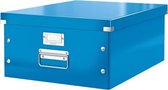 Leitz  WOW Click & Store Grote Kartonnen Opbergdoos Met Deksel voor A3 Formaten - 36.9 x 48.2 CM (BxD) - Ideaal voor Kantoor en Thuiswerken/Thuiswerkplek - Blauw