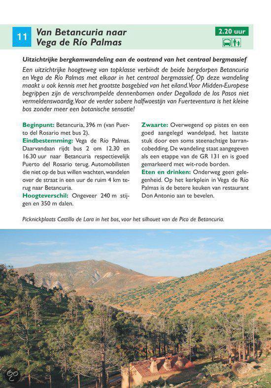 Een wandelroutebeschrijving van Vega de Río Palmas naar Betancuria, Fuerteventura, met een foto van het bergachtige landschap.