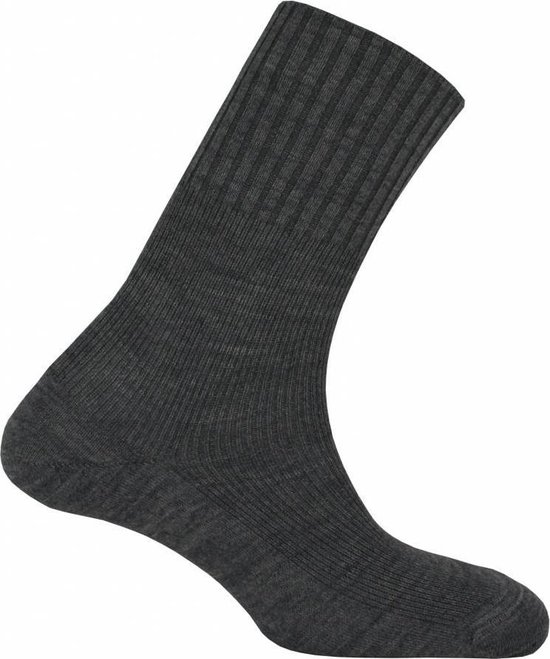 Basset - Wollen sokken - Zonder elastiek en met breed boord - Diabetes sokken  - Marine - 45/47