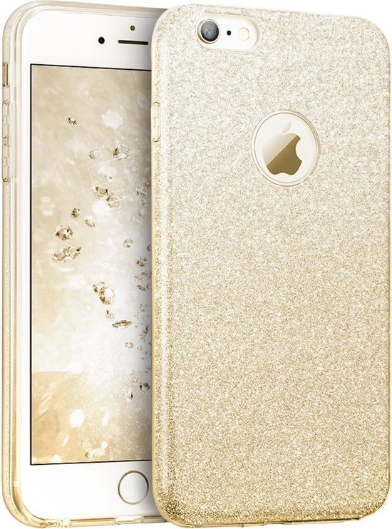 Ongelijkheid wol gebied Glitter Hoesje voor Apple iPhone 6s / 6 Siliconen TPU Case Goud - Bling  Cover van iCall | bol.com