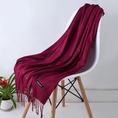 Sjaal Dames Donker Rood - Zachte omslagdoek - 200*65cm
