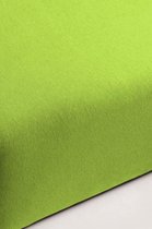 Hoeslaken 100% FLANEL - kleur  LIME - 160 x 200 - hoek 30 cm