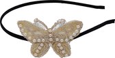 Jessidress Elegant Haar Diadeem met vlinder met borduursels en parels