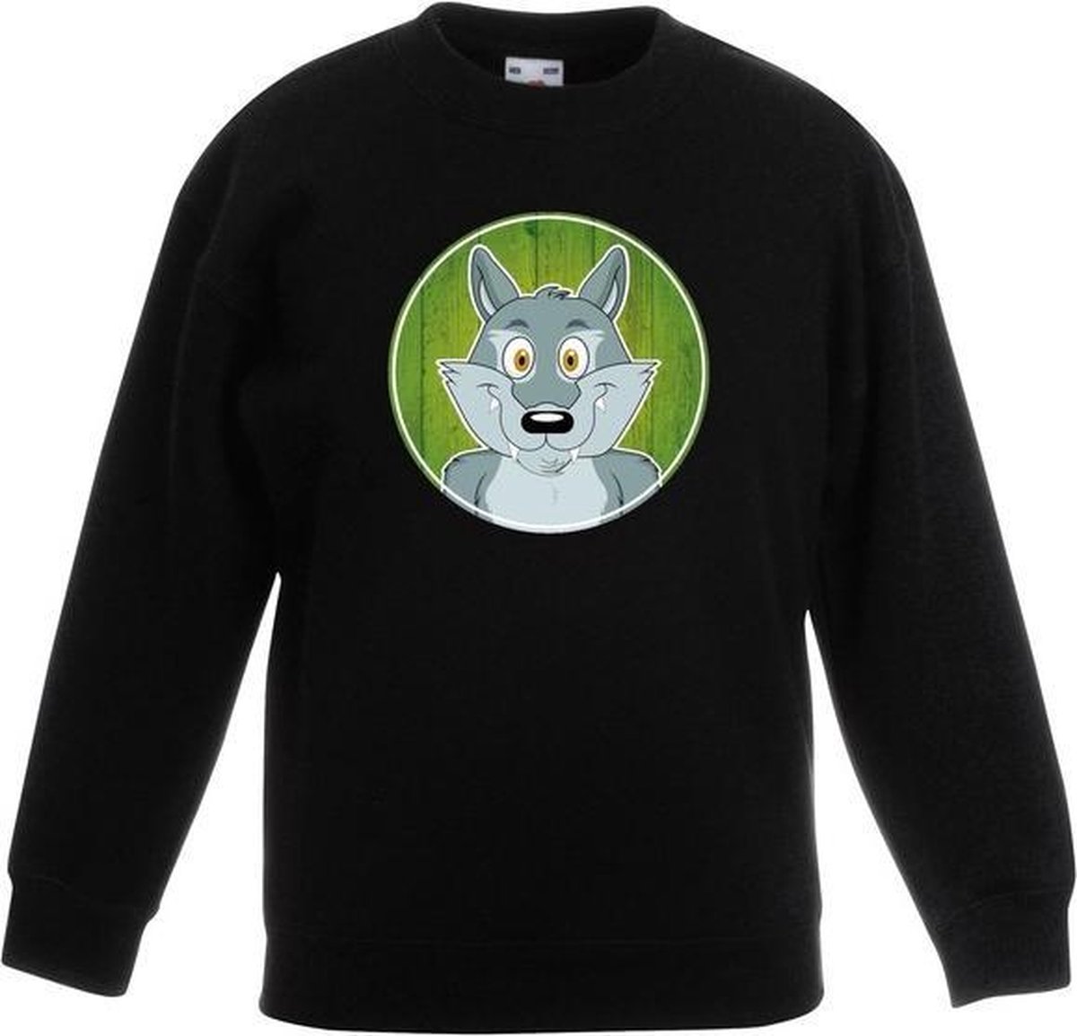 | Kinder sweater zwart met vrolijke wolf print Wolven trui kopen? | BESLIST.nl | Lage prijs