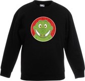 Kinder sweater zwart met vrolijke krokodil print - krokodillen trui 14-15 jaar (170/176)