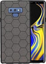 Hexagon Hard Case - Telefoonhoesje - Backcover Hoesje - achterkant hoesje - Geschikt voor Samsung Galaxy Note 9 - Grijs