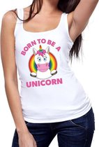 Born to be a unicorn gay pride tanktop wit dames L