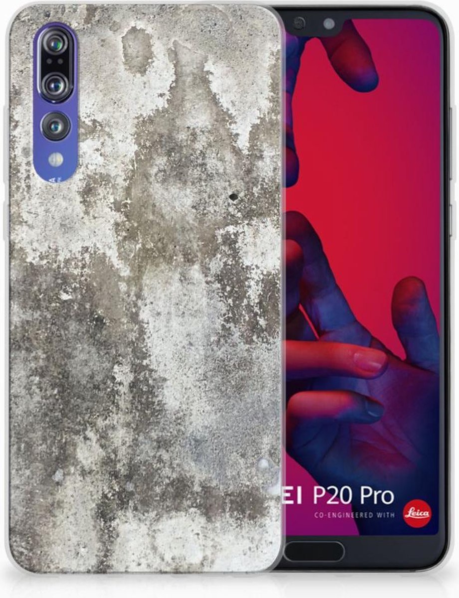 Huawei P20 Pro TPU Siliconen Hoesje Beton Print