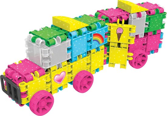 Clics bouwblokken– DUURZAAM SPEELGOED gemaakt van GERECYCLEERDE kunststof- Glitter bouwset 8 in 1 - speelgoed 4,5,6,7,8 jaar jongens en meisjes- educatief speelgoed- Montessori speelgoed- constructie speelgoed