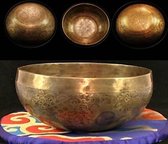 Klankschaal Tibet gegraveerd - 14 - 550-700 - Metaal - Brons - M