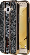 M-Cases Zwart Slang Design TPU back case cover voor Samsung Galaxy J5 2016