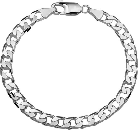 The Jewelry Collection For Men Armband Geslepen Gourmet 6 mm - Zilver